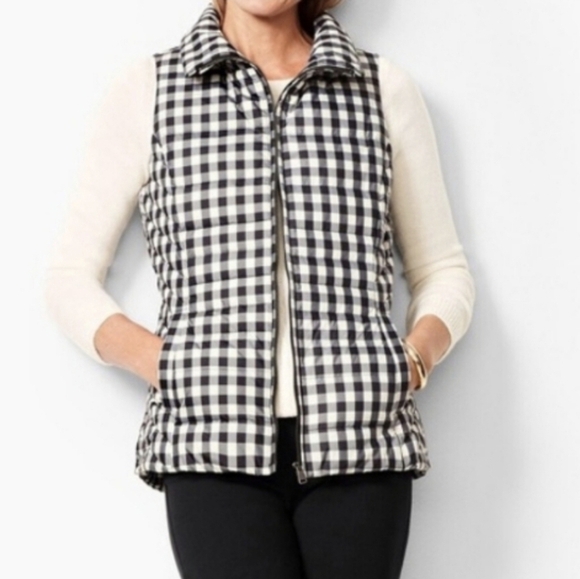 Talbots Gingham Down Puffer Vest - Size 2X - Picture 3 of 16
